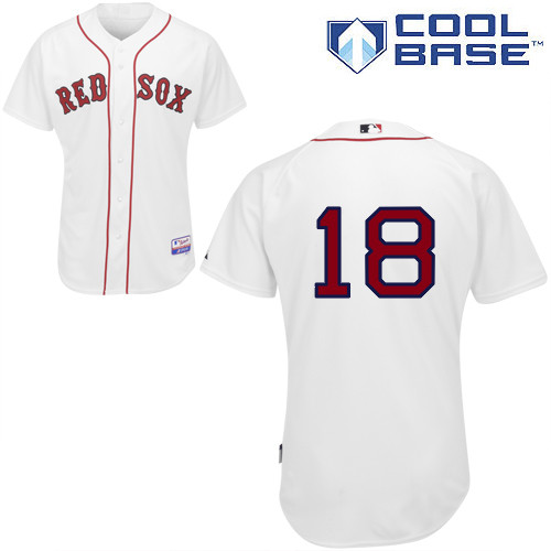 Shane Victorino #18 MLB Jersey-Boston Red Sox Men's Authentic Home White Cool Base Baseball Jersey